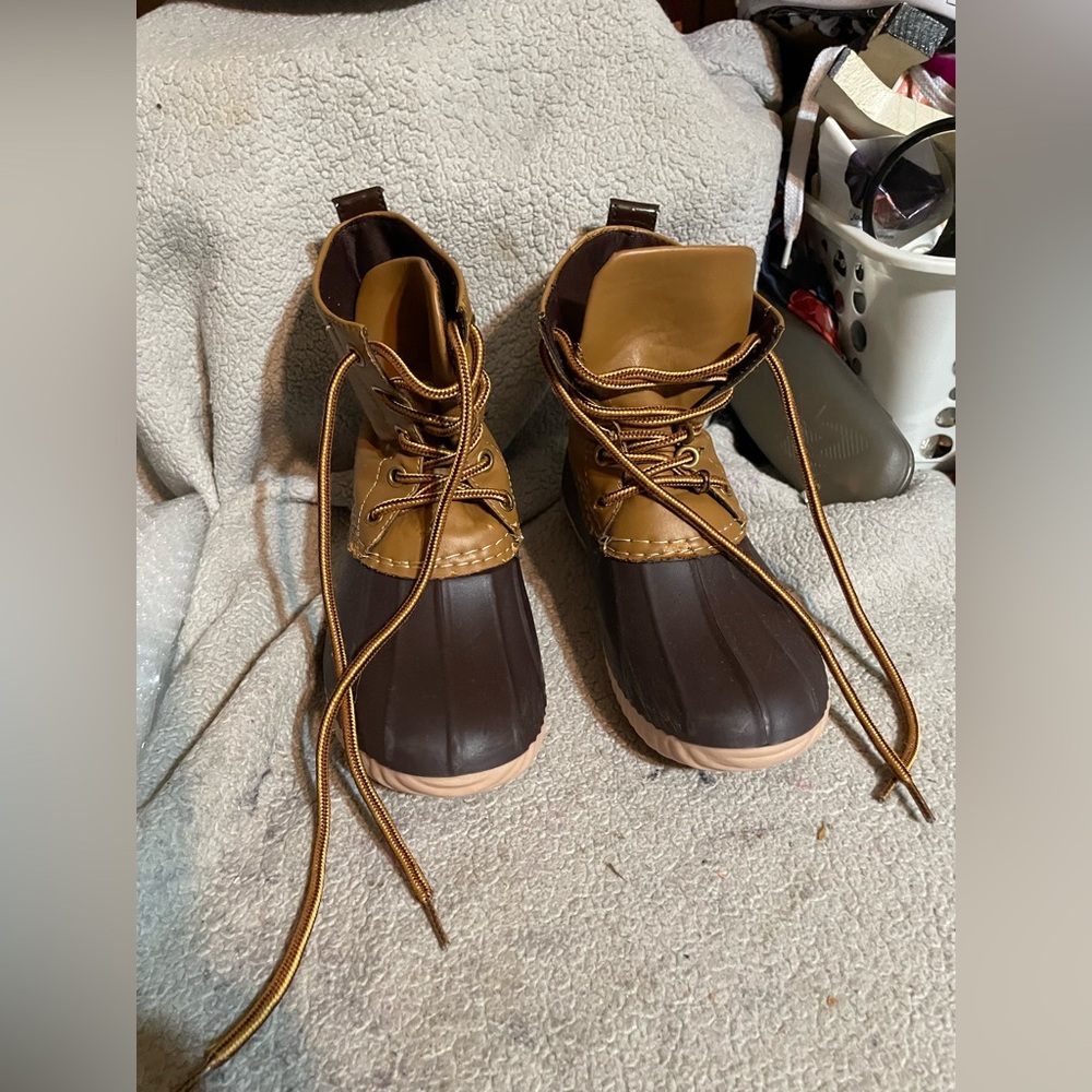 Brown and Tan Duck Boots
